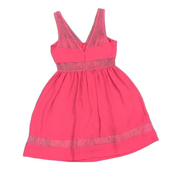 Max & Cleo Strapless Pink Mesh Cutout Mini Dress - Picture 9 of 12